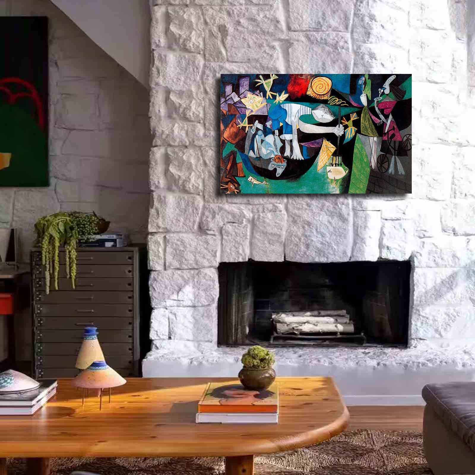 Amazon.co.jp: パブロ・ピカソNight fishing at Antibes キャンバス